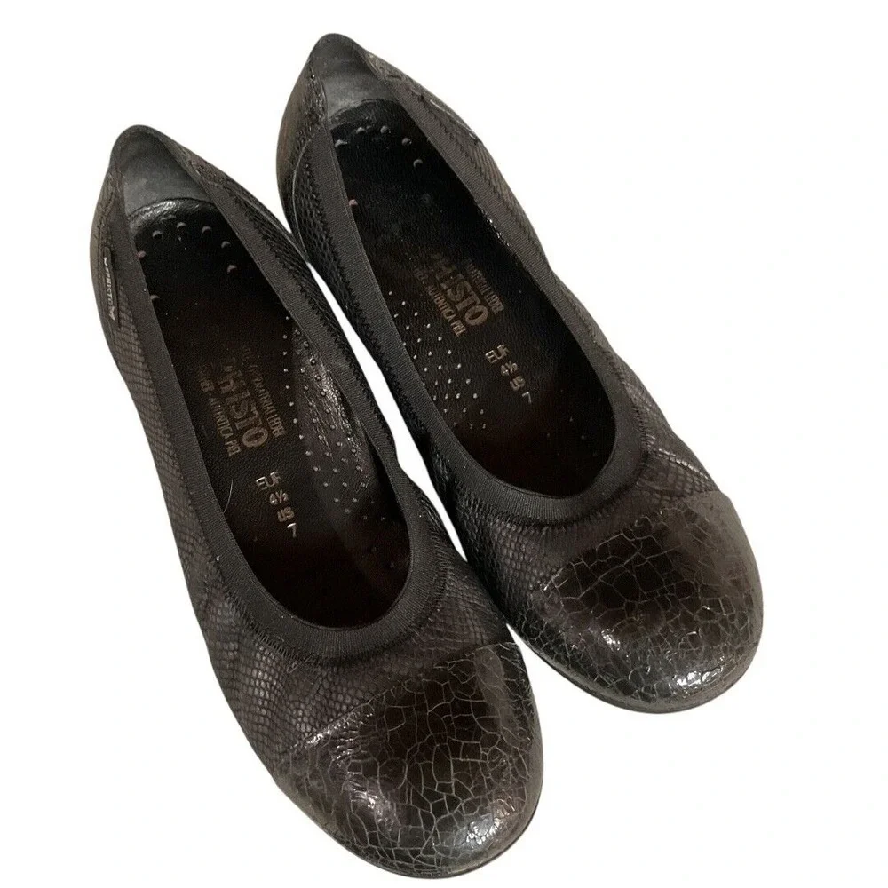Mephisto Women's Elettra Ballet Flats BlackPatent Leather Slip On Size 7 Comfort